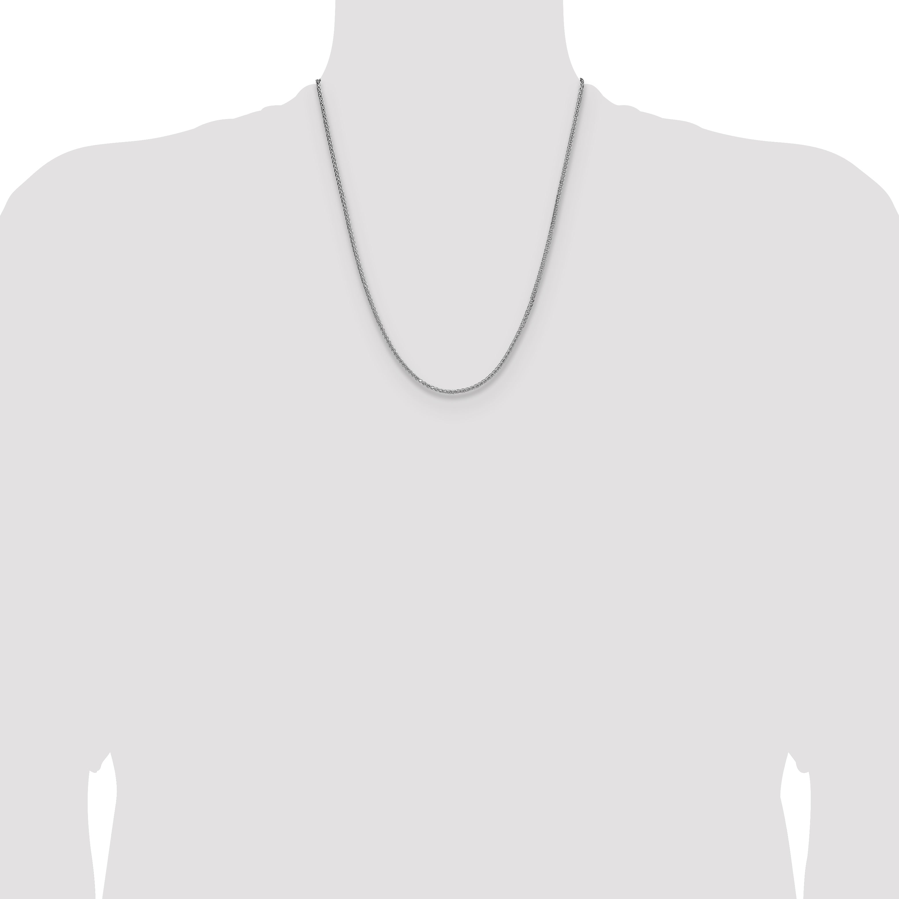 Sterling Silver 2.0mm 8 Sided D/C Double Spiga Chain