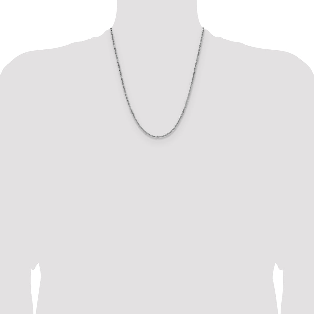 Sterling Silver 2.0mm 8 Sided D/C Double Spiga Chain