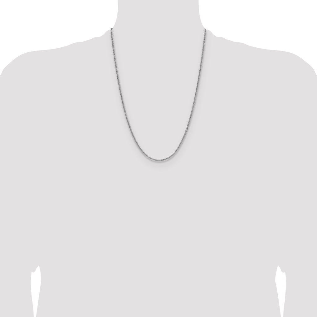 Sterling Silver 2.0mm 8 Sided D/C Double Spiga Chain