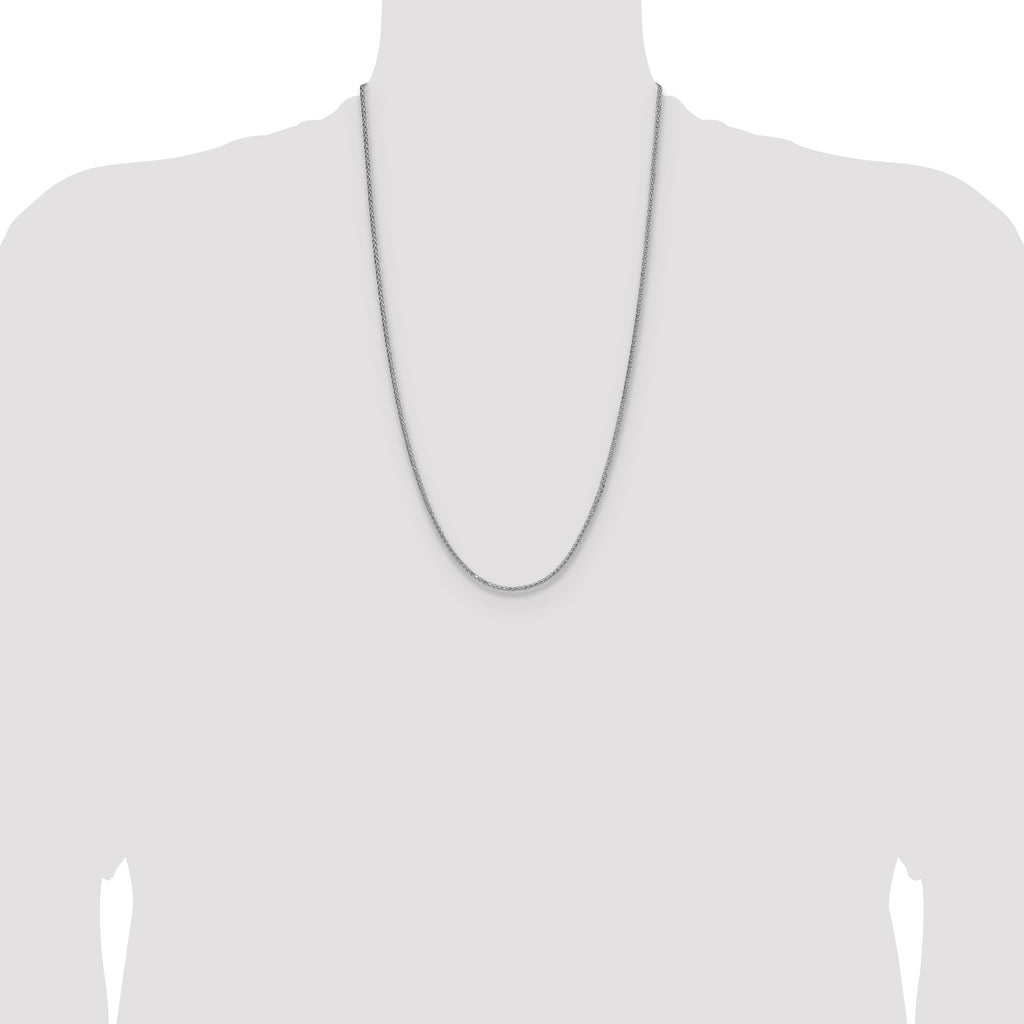 Sterling Silver 2.0mm 8 Sided D/C Double Spiga Chain