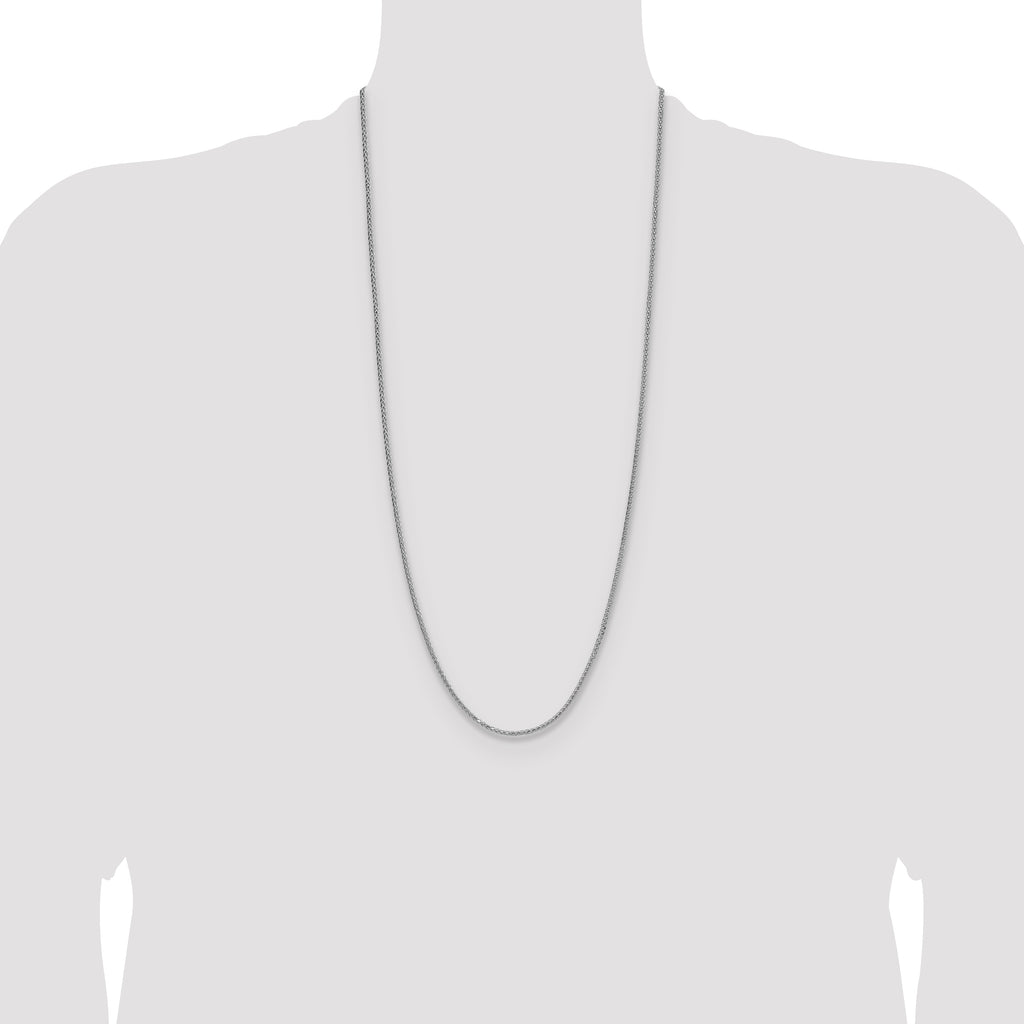 Sterling Silver 2.0mm 8 Sided D/C Double Spiga Chain