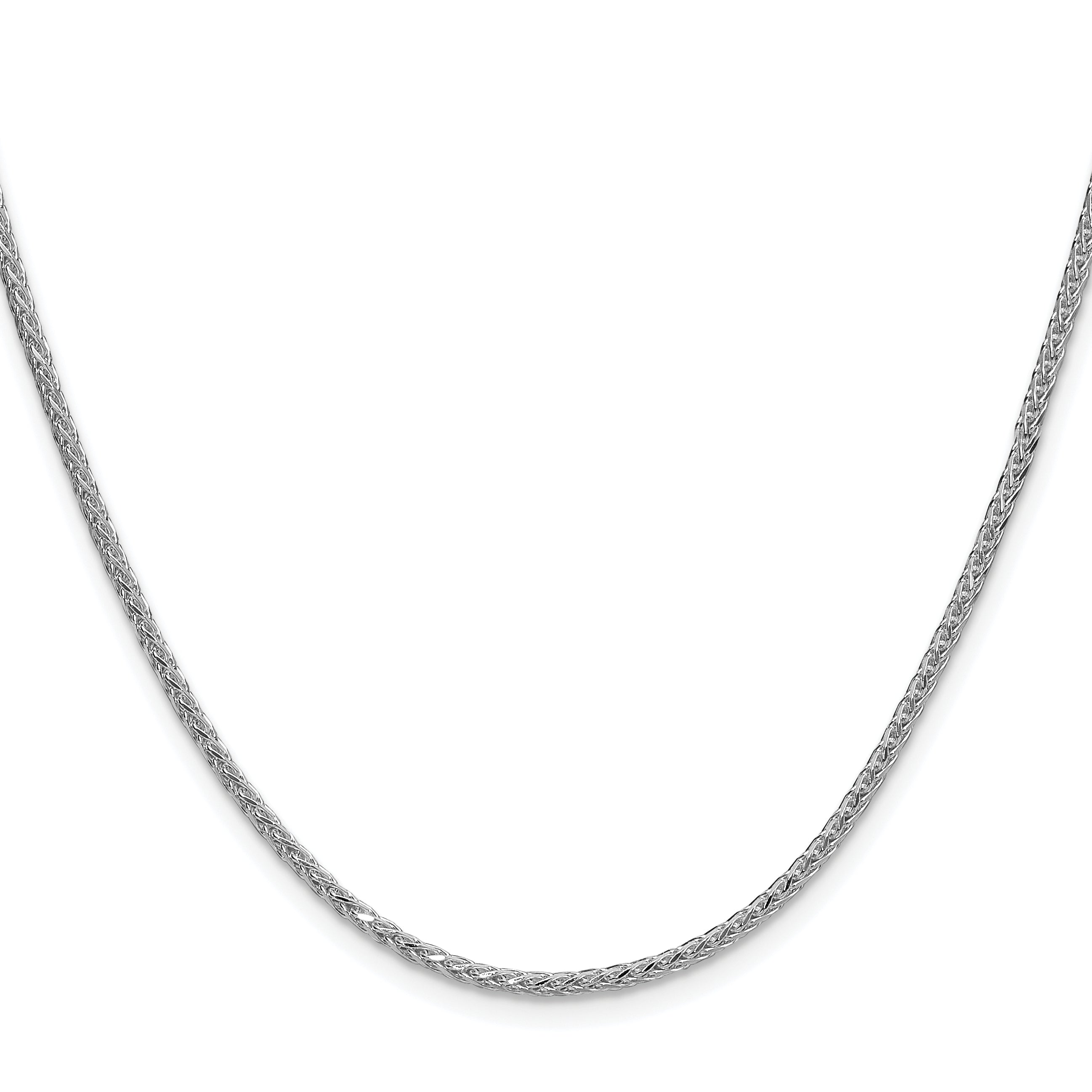 Sterling Silver Rhodium-plated 2.0mm 8 Sided D/C Double Spiga Chain