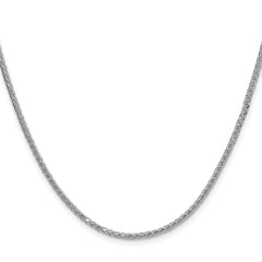 Sterling Silver Rhodium-plated 2.0mm 8 Sided D/C Double Spiga Chain