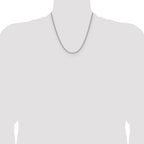 Sterling Silver Rhodium-plated 2.0mm 8 Sided D/C Double Spiga Chain