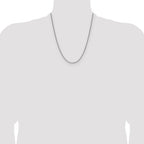 Sterling Silver Rhodium-plated 2.0mm 8 Sided D/C Double Spiga Chain