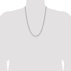 Sterling Silver Rhodium-plated 2.0mm 8 Sided D/C Double Spiga Chain