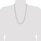 Sterling Silver Rhodium-plated 2.0mm 8 Sided D/C Double Spiga Chain