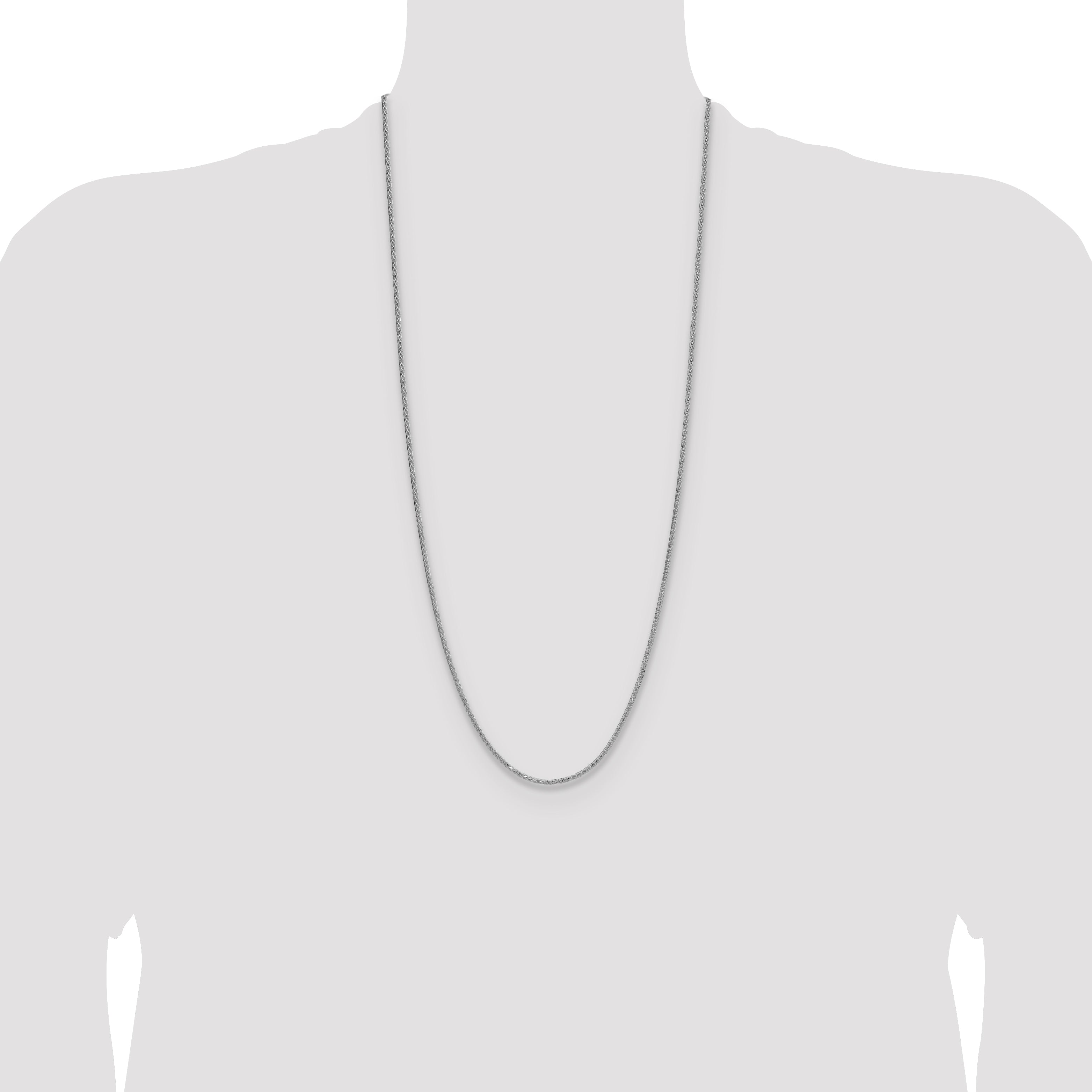 Sterling Silver Rhodium-plated 2.0mm 8 Sided D/C Double Spiga Chain
