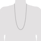 Sterling Silver Rhodium-plated 2.0mm 8 Sided D/C Double Spiga Chain