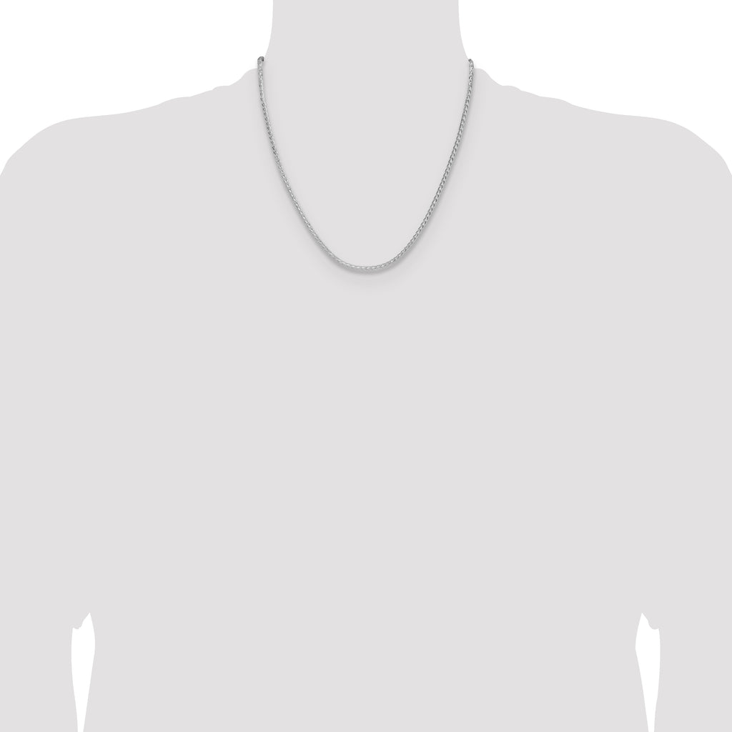 Sterling Silver 2.5mm 8 Sided D/C Double Spiga Chain