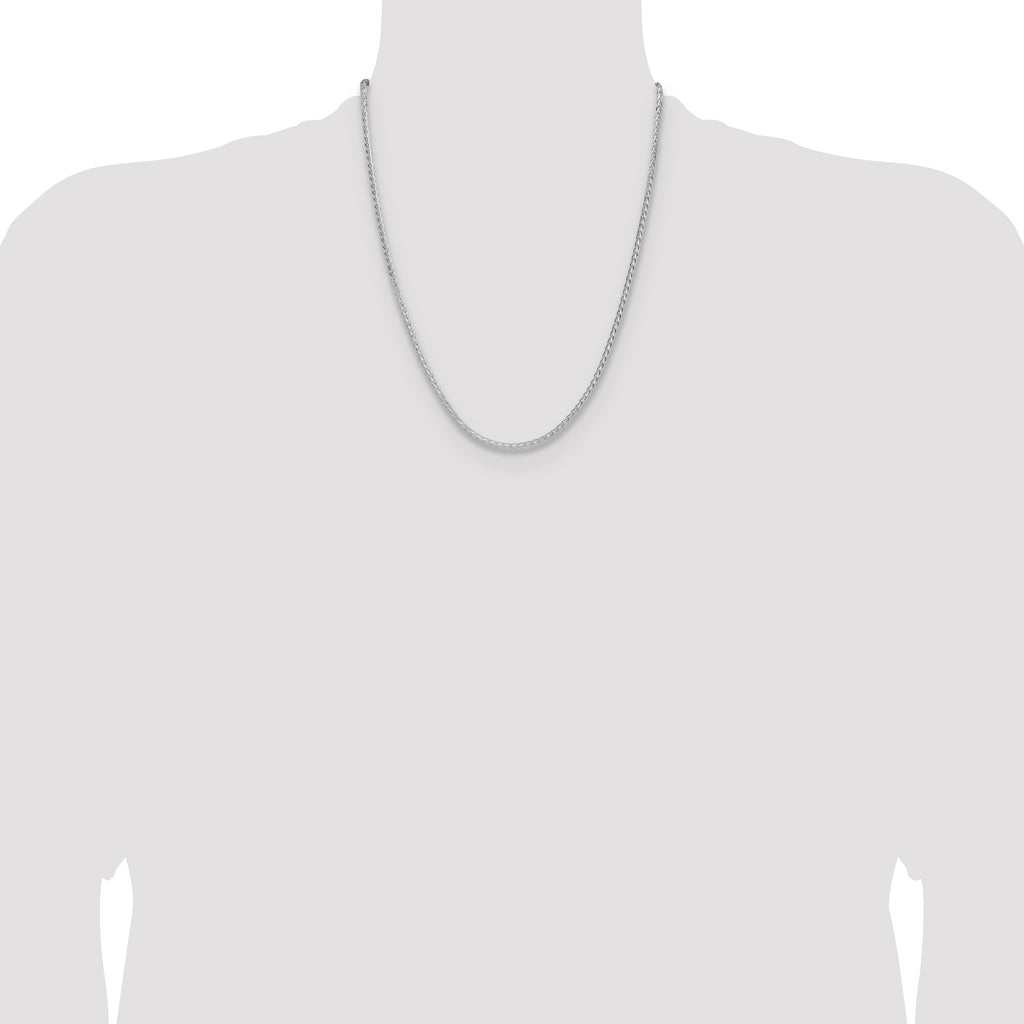 Sterling Silver 2.5mm 8 Sided D/C Double Spiga Chain