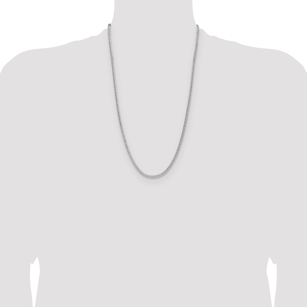 Sterling Silver 2.5mm 8 Sided D/C Double Spiga Chain