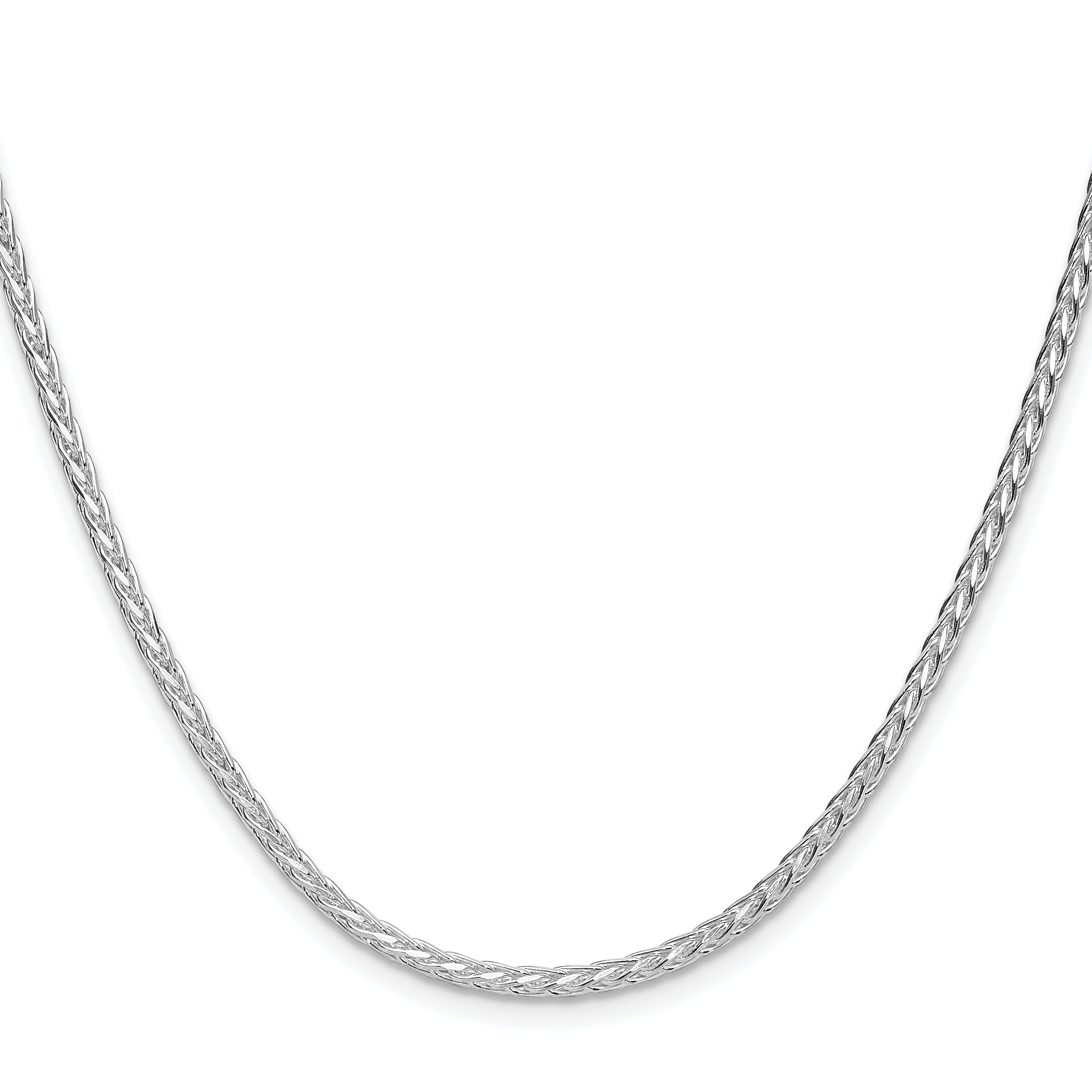 Sterling Silver Rhodium-plated 2.5mm 8 Sided D/C Double Spiga Chain