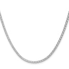 Sterling Silver Rhodium-plated 2.5mm 8 Sided D/C Double Spiga Chain