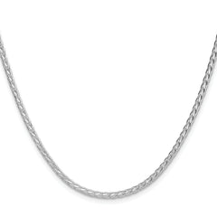 Sterling Silver Rhodium-plated 2.5mm 8 Sided D/C Double Spiga Chain
