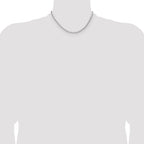 Sterling Silver Rhodium-plated 2.5mm 8 Sided D/C Double Spiga Chain