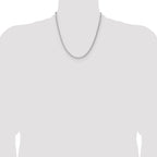 Sterling Silver Rhodium-plated 2.5mm 8 Sided D/C Double Spiga Chain