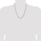 Sterling Silver Rhodium-plated 2.5mm 8 Sided D/C Double Spiga Chain