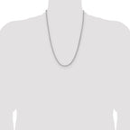 Sterling Silver Rhodium-plated 2.5mm 8 Sided D/C Double Spiga Chain
