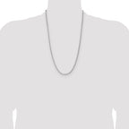 Sterling Silver Rhodium-plated 2.5mm 8 Sided D/C Double Spiga Chain