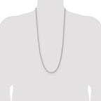 Sterling Silver Rhodium-plated 2.5mm 8 Sided D/C Double Spiga Chain