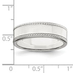 Sterling Silver 6mm Flat with Rope Edge Size 12 Band