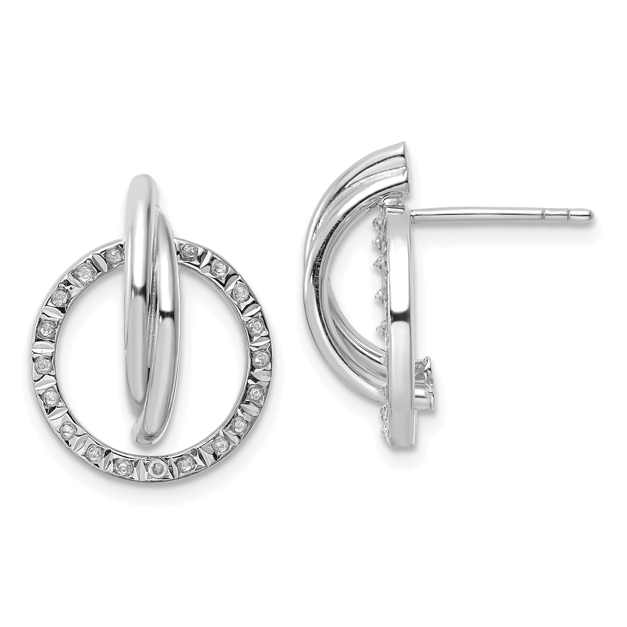 Diamond Fascination Diamond Mystique Sterling Silver Platinum-plated Diamond Post Earrings Main image