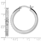 Diamond Fascination Diamond Mystique Sterling Silver Platinum-plated Diamond Hoop Earrings