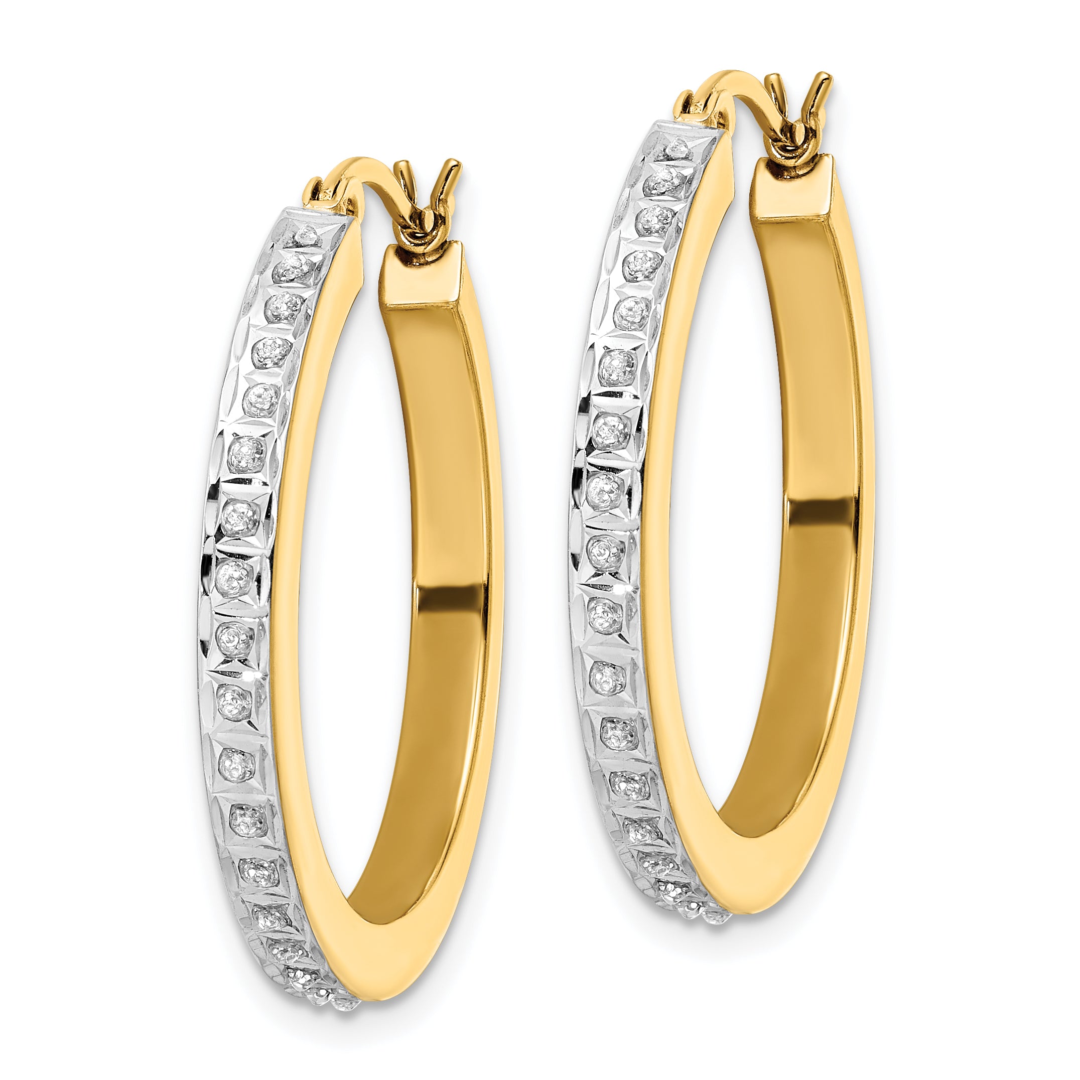 Diamond Fascination Diamond Mystique Sterling Silver 18K Gold-plated Diamond Hoop Earrings Secondary image