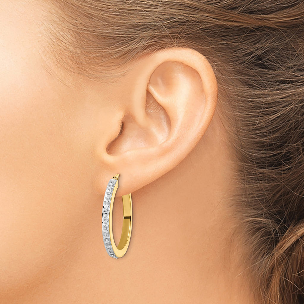 Diamond Hoop Earrings in Gold-Plated Sterling Silver (0.01 ct. tw.) - Sophia Jewelers