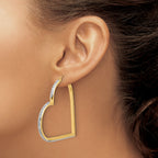 Sterling Silver 18K Gold-plated Diamond Mystique Heart Hoop Earrings