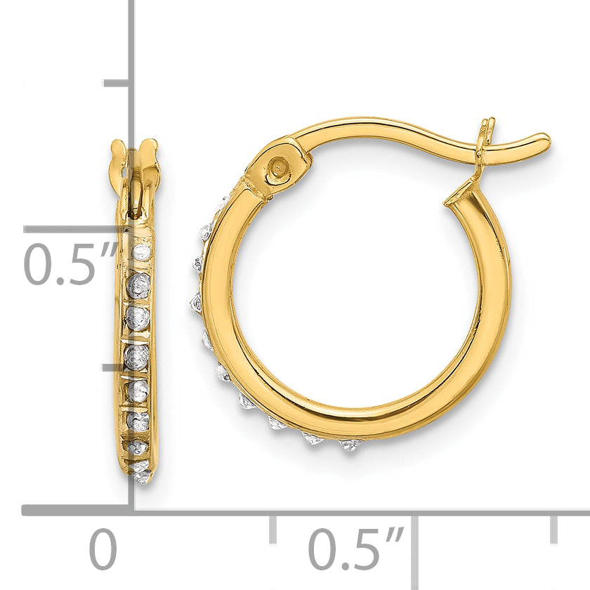 Sterling Silver 18K Gold-plated Diamond Mystique Hoop Earrings