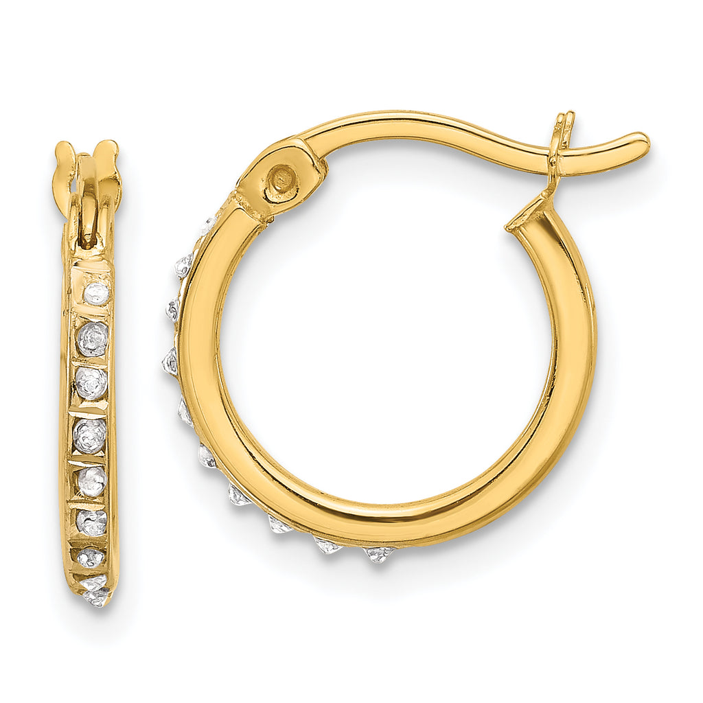 Sterling Silver 18K Gold-plated Diamond Mystique Hoop Earrings