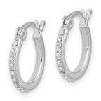 Sterling Silver Platinum-plated Diamond Mystique Hoop Earrings