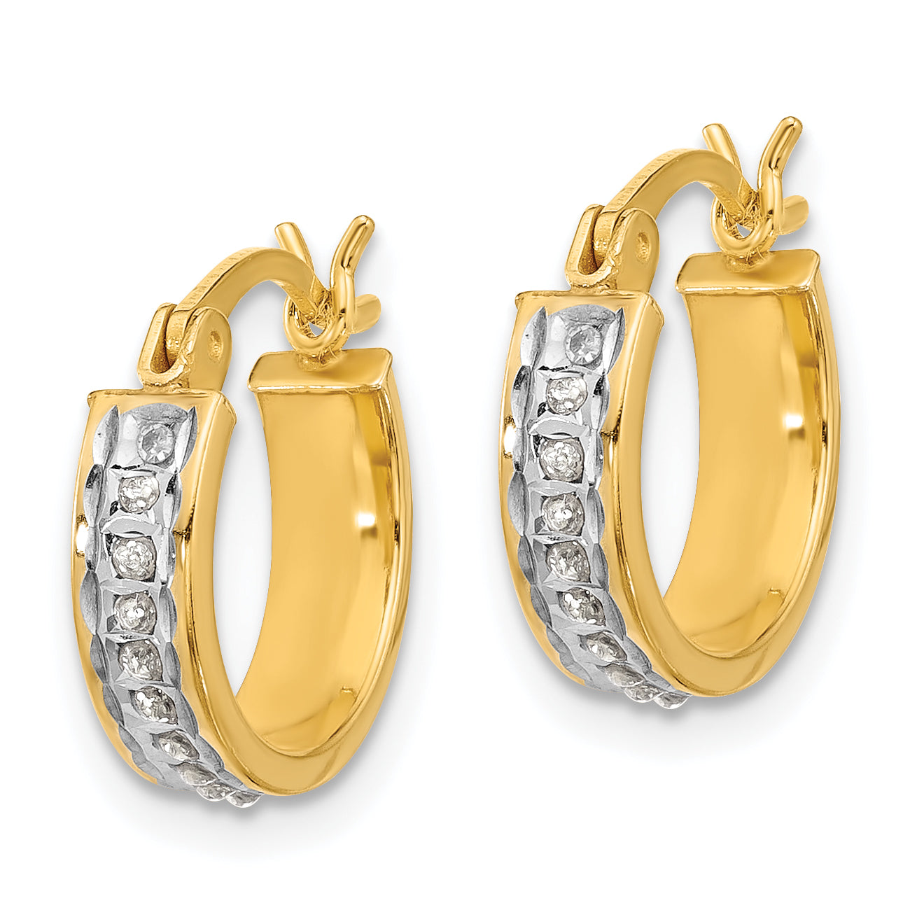 Sterling Silver 18K Gold-plated Diamond Mystique Hoop Earrings