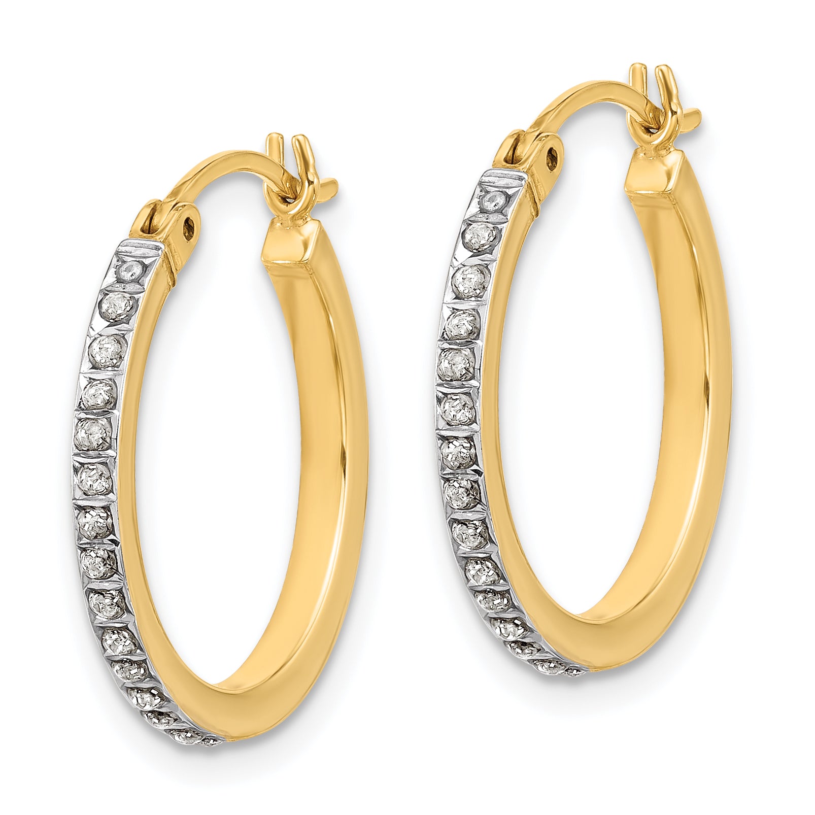 Sterling Silver 18K Gold-plated Diamond Mystique Hoop Earrings Secondary image