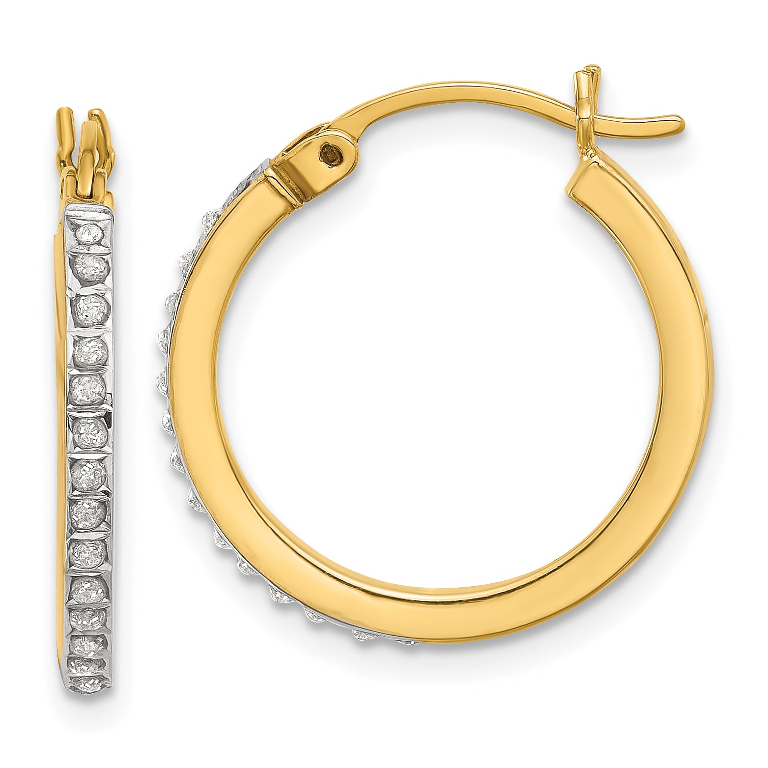 Sterling Silver 18K Gold-plated Diamond Mystique Hoop Earrings Main image