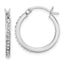 Sterling Silver Platinum-plated Diamond Mystique Hoop Earrings