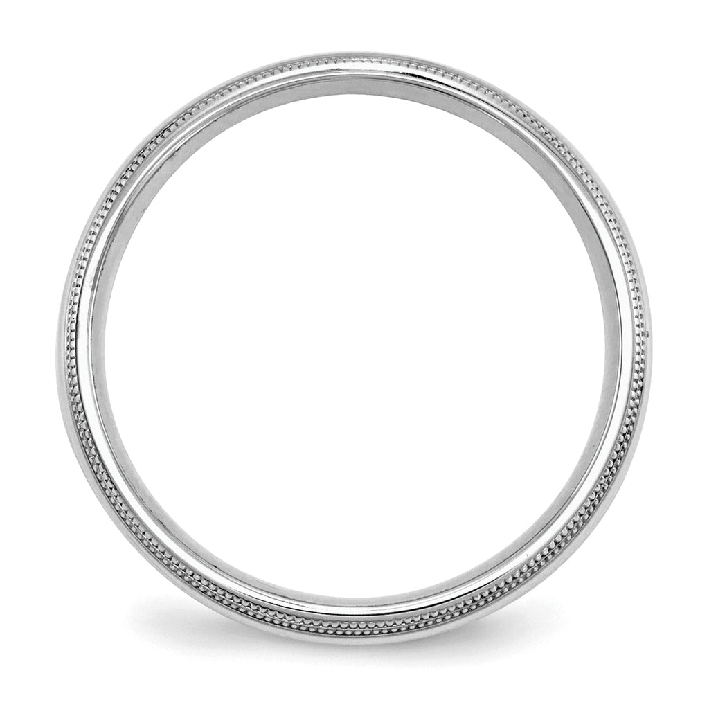 SSilver Rhodium-plated 5mm Comfort Fit Double Milgrain Band