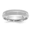 SSilver Rhodium-plated 5mm Comfort Fit Double Milgrain Band