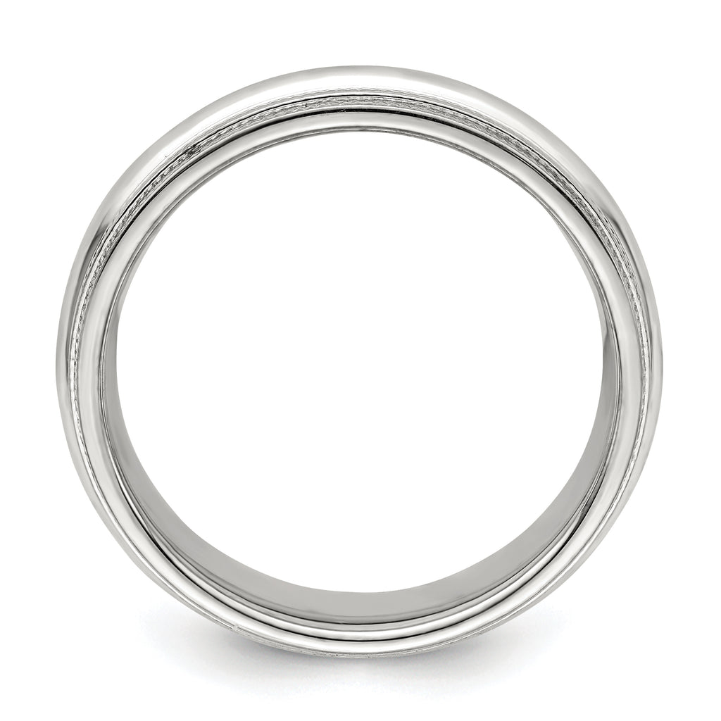 Sterling Silver 6mm Comfort Fit Double Milgrain Band