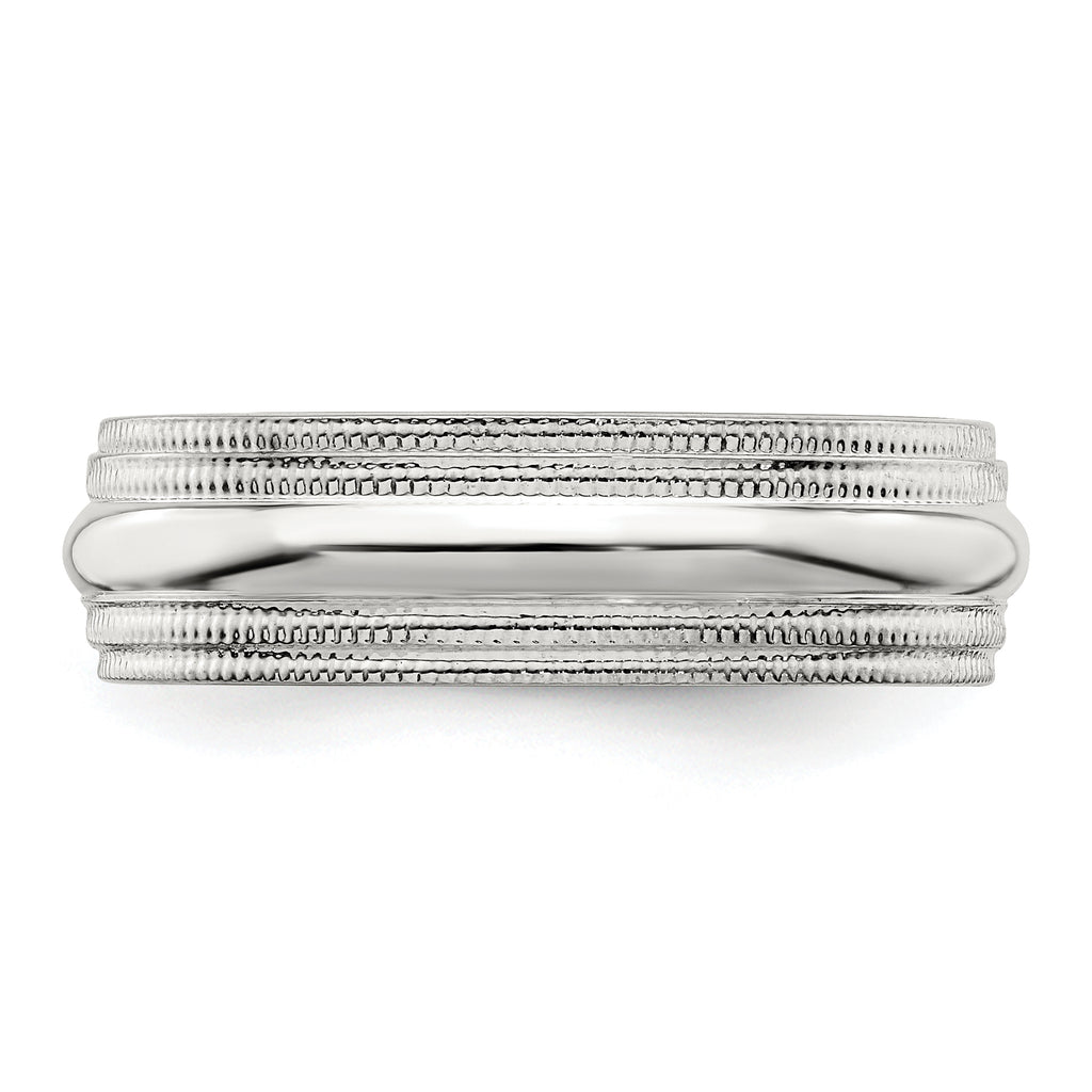 Sterling Silver 6mm Comfort Fit Double Milgrain Band