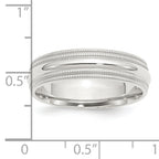 Sterling Silver 6mm Comfort Fit Double Milgrain Band