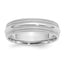 Sterling Silver Rhodium-Plated Milgrain Domed Comfort-Fit Wedding Band 6mm