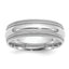 Sterling Silver Rh-plated 7mm Comfort Fit Double Milgrain Band