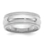 Sterling Silver Rh-plated 8mm Comfort Fit Double Milgrain Band