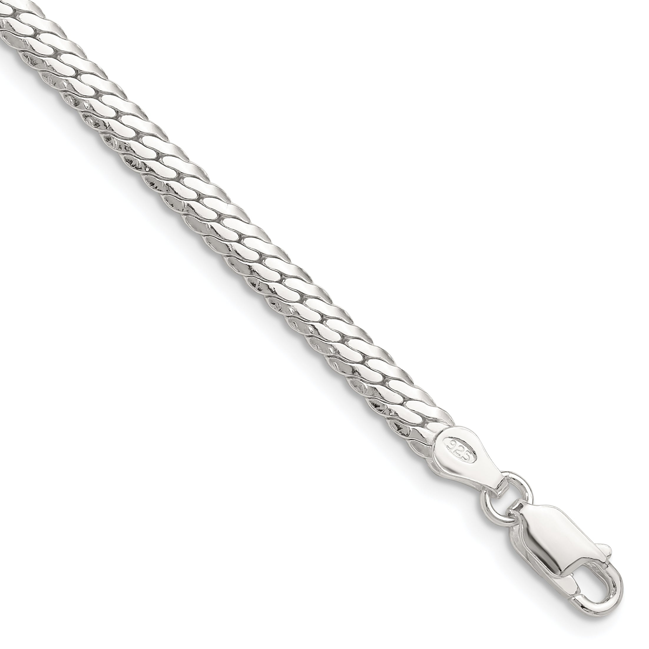 Sterling Silver Polished 4.1mm Double Oval Flat Chain Main image