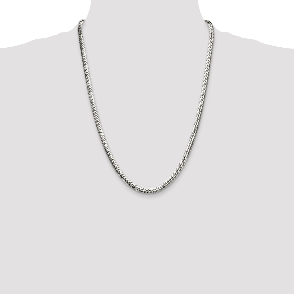 Sterling Silver Polished 5.1mm Double Oval Flat Chain
