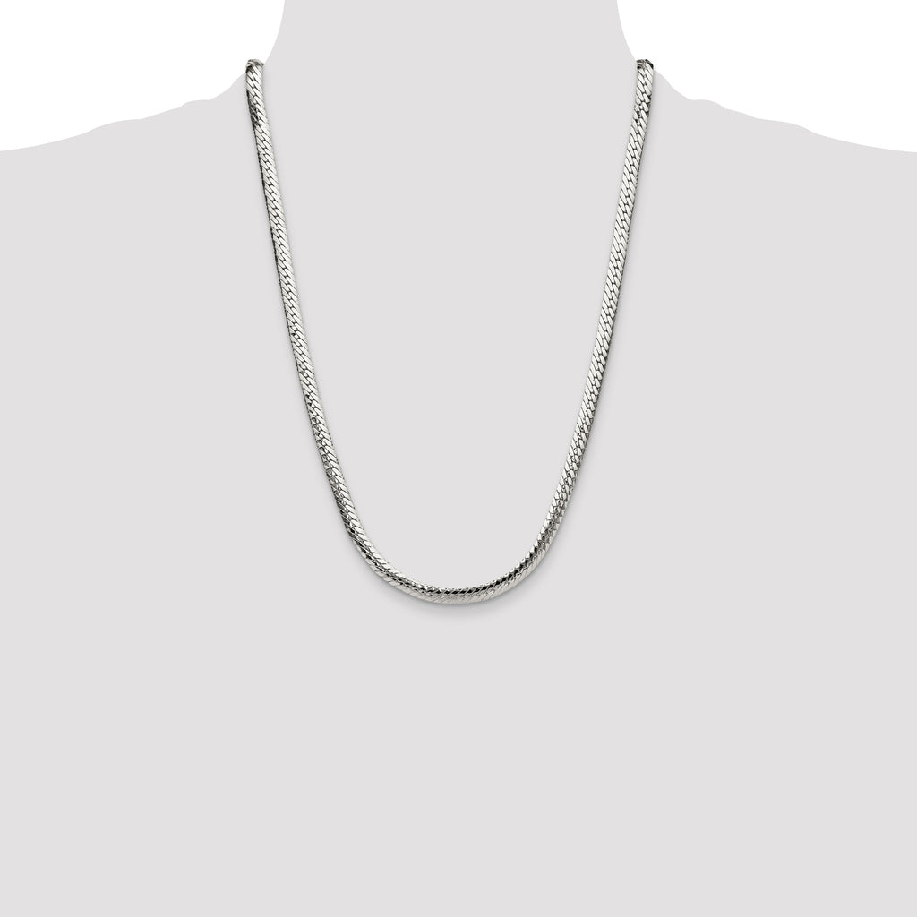 Sterling Silver Polished 6.25mm Double Oval Flat Chain