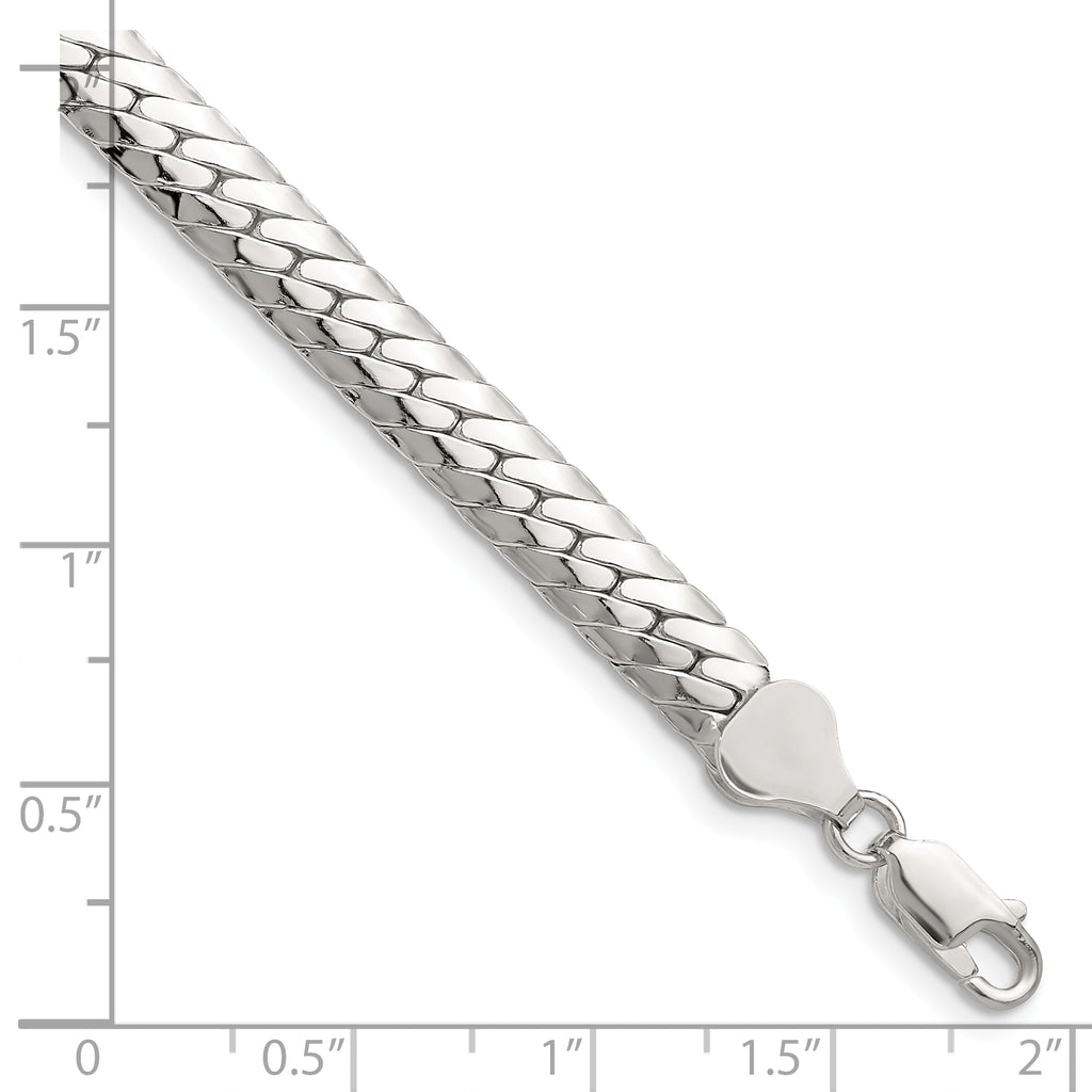 Sterling Silver Polished 6.25mm Double Oval Flat Chain